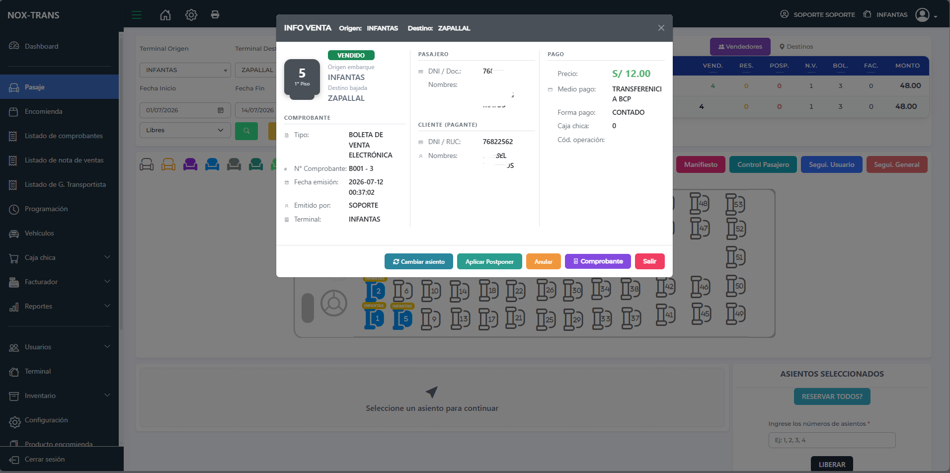 Sistema de transporte Noxalisoft, vista 2